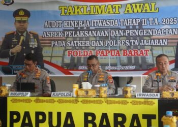 Kapolda Papua Barat Pimpin Taklimat Awal Tahap II Audit Kinerja di Mapolda Papua Barat