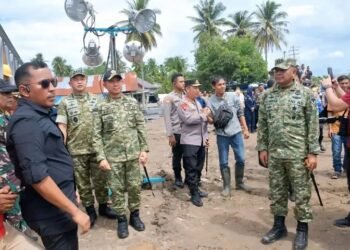 Panglima TNI Dampingi Presiden RI Tinjau Jembatan Bailey dan Pengungsian Korban Bencana di Bireuen, Aceh
