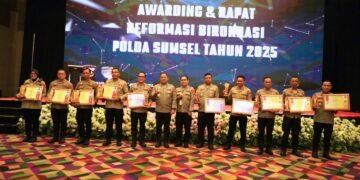 Polda Sumsel Gelar Awarding dan Rapat Reformasi Birokrasi 2025 untuk Percepatan Zona Integritas dan Pelayanan Publik