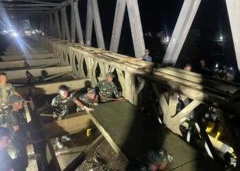 Pembangunan Jembatan Bailey Teupin Reudeup Penghubung Bireuen–Aceh Utara Capai 99 Persen