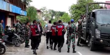 Personel Polres Sarmi dan TNI Gelar Apel Patroli Gabungan di Koramil 1712-01 Sarmi