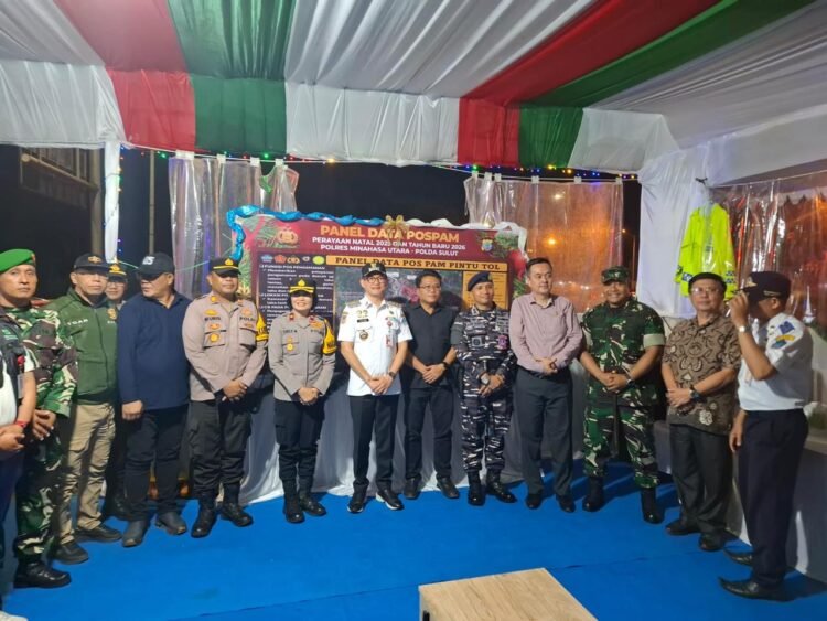 Pastikan Keamanan dan Pelayanan Masyarakat Optimal, Dandim 1310/Bitung Bersama Forkopimda Minut Tinjau Pos Nataru