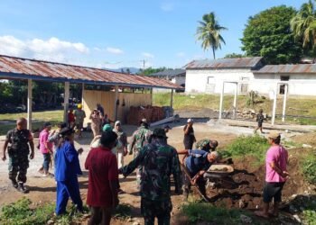 Wujud Kemanunggalan TNI-Rakyat, Koramil 1310-05/Kauditan, Laksanakan Karya Bakti di Lokasi KDKMP