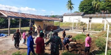 Wujud Kemanunggalan TNI-Rakyat, Koramil 1310-05/Kauditan, Laksanakan Karya Bakti di Lokasi KDKMP