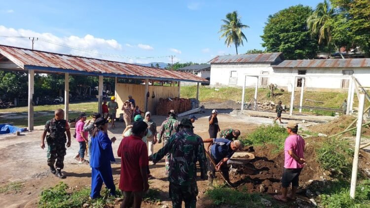 Wujud Kemanunggalan TNI-Rakyat, Koramil 1310-05/Kauditan, Laksanakan Karya Bakti di Lokasi KDKMP