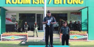 Pimpin Upacara 17-an dan Jam Komandan, Dandim 1310/Bitung Ingatkan Pam Personel dan Bijak Menggunakan Medsos