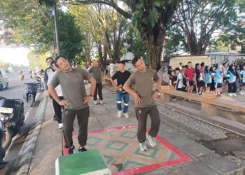 Wujud Sinergitas TNI, Kodim 1310/Bitung Olahraga Bersama Pemerintah, Ormas dan Masyarakat