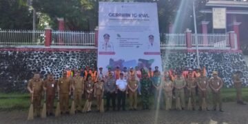 Wujud Nyata Sinergi TNI dan Lintas Sektoral, Kodim 1310/Bitung Apel Bersama Pencanangan Gerakan Indonesia Asri di Kabupaten Minut