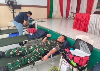 Wujud Kepedulian Terhadap Sesama, Kodim 1310/Bitung dan Koramil Jajaran Gelar Donor Darah Peringati HUT Persit Ke-80