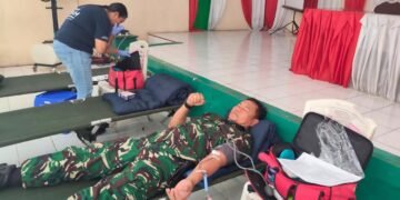 Wujud Kepedulian Terhadap Sesama, Kodim 1310/Bitung dan Koramil Jajaran Gelar Donor Darah Peringati HUT Persit Ke-80