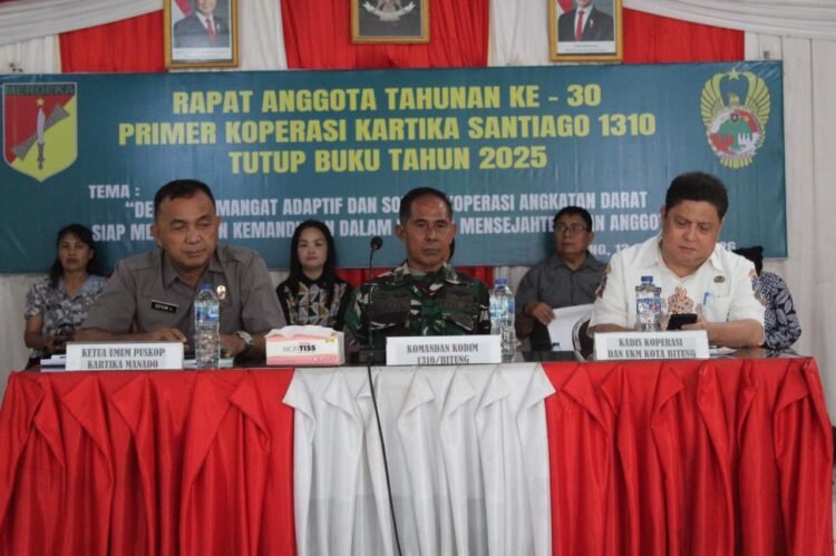Perkuat Kemandirian dan Kesejahteraan Anggota, Kodim 1310/Bitung Gelar Rapat Anggota Tahunan (RAT) Ke-30 Tutup Buku Tahun 2025