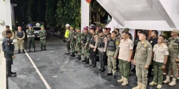Ciptakan Situasi Kota Bitung yang Aman, Tertib dan Kondusif, Personel Kodim 1310/Bitung Bersama Aparat Terkait Gelar Patroli Gabungan