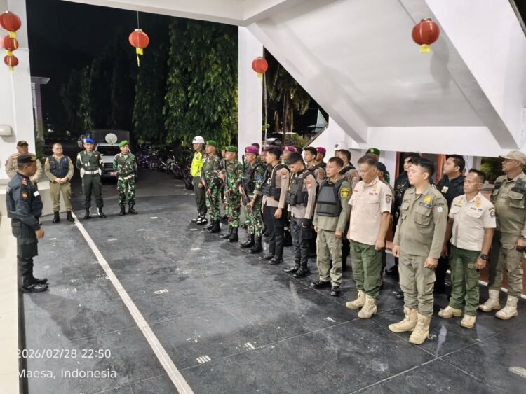 Ciptakan Situasi Kota Bitung yang Aman, Tertib dan Kondusif, Personel Kodim 1310/Bitung Bersama Aparat Terkait Gelar Patroli Gabungan