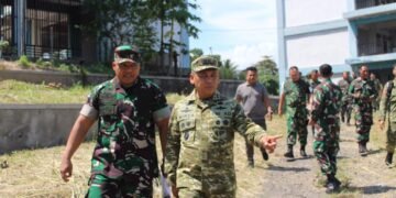 Dandim 1310/Bitung Dampingi Pangdam XIII/Mdk, Tinjau Kesiapan Marshalling Area Yon TP 916/Makawidey di Rusunawa Tangkoko Bitung