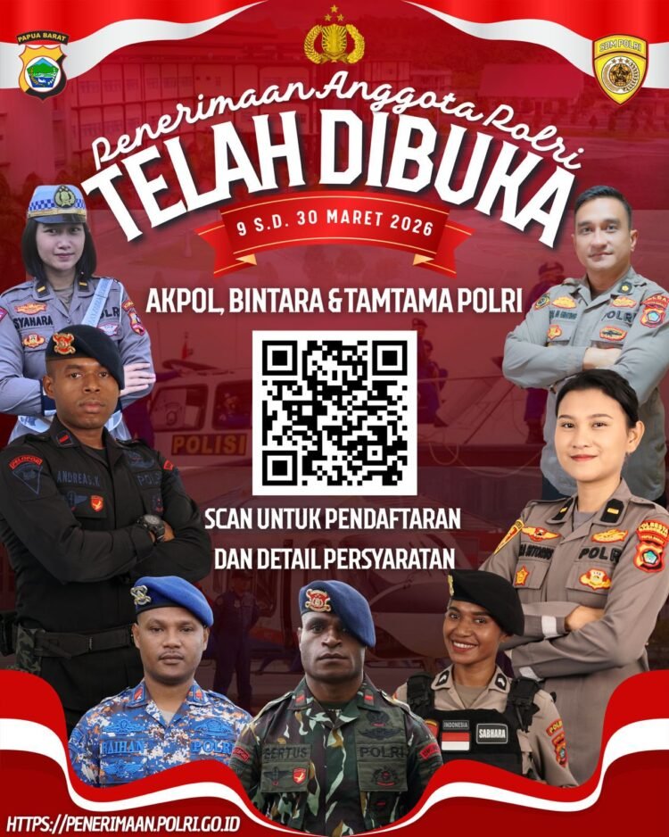 Polda Papua Barat Buka Penerimaan Anggota Polri Tahun 2026