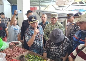 Jelang Idul Fitri 1447 H, Dandim 1310/Bitung Bersama Forkopimda Minut Sidak Pasar dan Bagikan Kupon Subsidi Sembako di Pasar Airmadidi