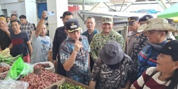Jelang Idul Fitri 1447 H, Dandim 1310/Bitung Bersama Forkopimda Minut Sidak Pasar dan Bagikan Kupon Subsidi Sembako di Pasar Airmadidi