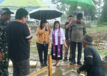 Perkuat Ekonomi Kerakyatan, Dandim 1310/Bitung Dukung Pembangunan Gedung KDKMP Desa Paslaten