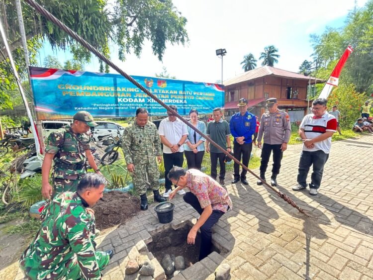 Dandim 1310 Bitung Bersama Forkopimda dan Perangkat Pemdes Melaksanakan Groundbreaking Jembatan Garuda di Empat Titik Wilayah Bitung-Minut