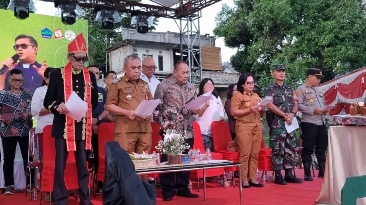 Pererat Hubungan Silaturahmi Pemerintah Daerah, TNI, Polri dan Masyarakat, Danramil 1310-05/Kauditan Hadiri Perayaan HUT ke-341 Desa Treman