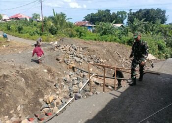 Pembangunan Jembatan Beton Mulai Dikebut di Girian Indah, Dandim 1310/Bitung Pastikan Pekerjaan Selesai Tepat Waktu