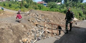 Pembangunan Jembatan Beton Mulai Dikebut di Girian Indah, Dandim 1310/Bitung Pastikan Pekerjaan Selesai Tepat Waktu