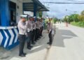 Sat Lantas Polres Sarmi Laksanakan Giat Strong Point, Kamseltibcar Lantas Tetap Kondusif
