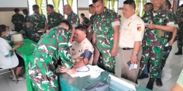 Kenali Bahaya Penyakit Diabetes Melitus dan Hipertensi, Prajurit, PNS dan Persit Kodim 1310/Bitung Terima Penyuluhan Kesehatan