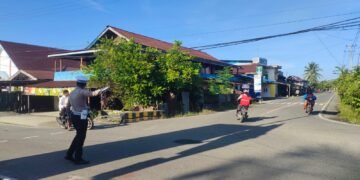 Sat Lantas Polres Sarmi Laksanakan Strong Point, Amankan Titik Rawan dan Sekolah