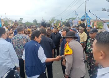 Kapolsek Bonggo Hadiri Kunjungan Kerja Waket Komisi V DPR RI di Distrik Bonggo