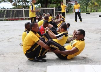 Polres Sarmi Gelar Kesemaptaan Jasmani Semester I untuk Jaga Kesiapan Personel
