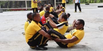 Polres Sarmi Gelar Kesemaptaan Jasmani Semester I untuk Jaga Kesiapan Personel