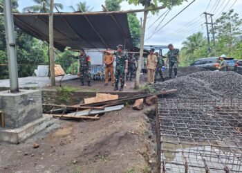 Pastikan Progres Pekerjaan Berjalan Lancar, Dandim 1310/Bitung Dampingi Danrem 131/Santiago Tinjau Pembangunan Jembatan Perintis Garuda di Wilayah Kodim 1310/Bitung