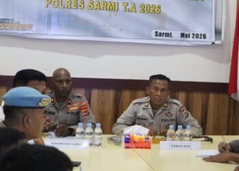 Bag Ren Polres Sarmi Evaluasi Penyerapan Anggaran Triwulan I Tahun 2026