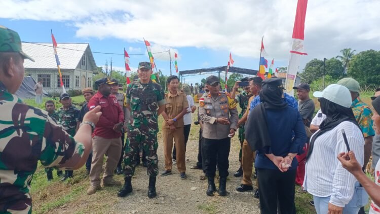 Kapolsek Bonggo Hadiri Ground Breaking Pembangunan Jembatan Garuda di Kampung Kiren