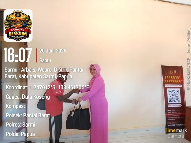 Sambut HUT Bhayangkara ke-80, Polsek Pantai Barat Salurkan Tali Asih kepada Para Ondoafi