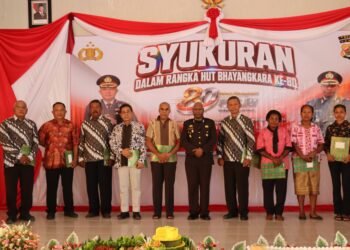 Usai Upacara HUT Bhayangkara ke-80, Polres Sarmi Gelar Syukuran Penuh Kebersamaan