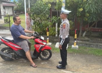 Pastikan Setiap Pengendara Mematuhi Aturan, Sat Lantas Polres Sarmi Laksanakan Pengaturan Pagi