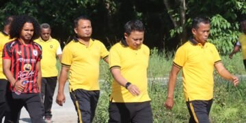 Jaga Kebugaran dan Perkuat Soliditas, Kapolres Sarmi Pimpin Olahraga Pagi Bersama Personel