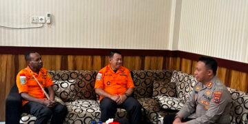 Perkuat Sinergitas Kemanusiaan, Kapolres Sarmi Terima Kunjungan Kepala Kantor Pencarian dan Pertolongan Kelas A Jayapura