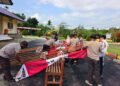 Semarakkan HUT ke-81 Kemerdekaan RI, Polsek Bonggo Laksanakan Pemasangan Umbul-Umbul dan Bendera Merah Putih