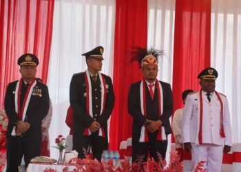 Tutup Rangkaian HUT ke-81 RI, Kapolres Sarmi Hadiri Upacara Penurunan Bendera