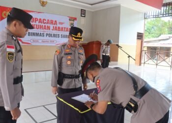 Resmi Dikukuhkan, Kasat Binmas Baru Polres Sarmi Diminta Jadi Mitra Terpercaya Masyarakat