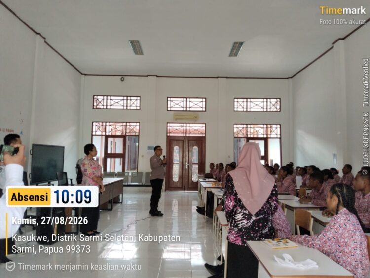 Bangun Generasi Digital Tanpa Bullying, Sat Binmas Polres Sarmi Edukasi 58 Pelajar