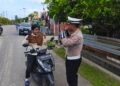 Sat Lantas Polres Sarmi Gelar Pengaturan Pagi, Ingatkan Pengendara Utamakan Keselamatan