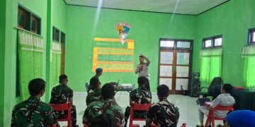Perkuat Sinergitas TNI-Polri, Satlantas Polres Sarmi Gelar Polisi Karib di Mako Subdenpom