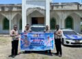 Semarak Hari Lalu Lintas Bhayangkara ke-71, Sat Lantas Polres Sarmi Hadir Bersihkan Masjid Nurul Ikhsan