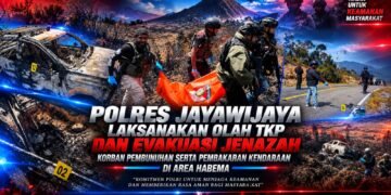 Polres Jayawijaya Laksanakan olah TKP dan Evakuasi Jenazah Korban Pembunuhan serta Pembakaran Kendaraan di Area Habema