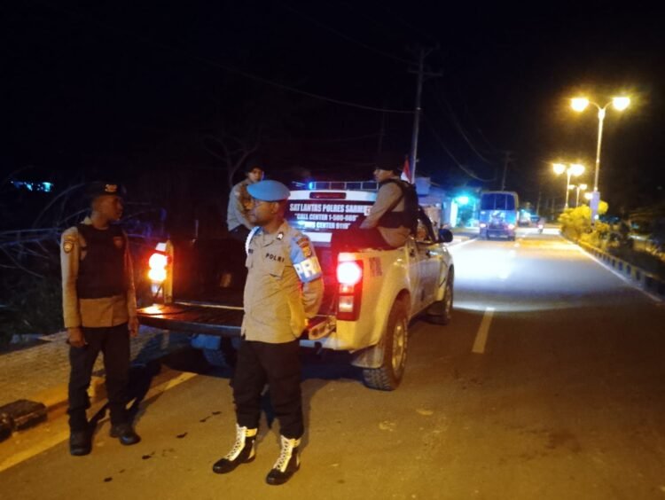 Hadir di Tengah Masyarakat, Polres Sarmi Intensifkan Patroli Cipkon Malam Hari