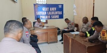 Lewat Anev, Sat Lantas Polres Sarmi Perkuat Kinerja dan Pelayanan kepada Masyarakat